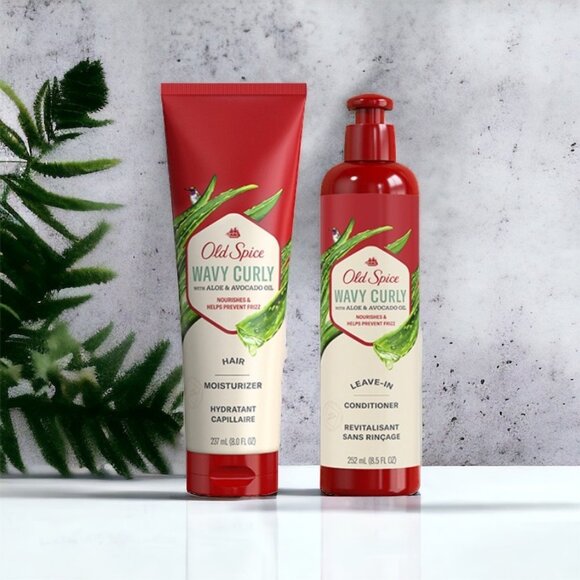 Old Spice Wavy Curly Hair Moisturizer & Leave In Conditioner Set